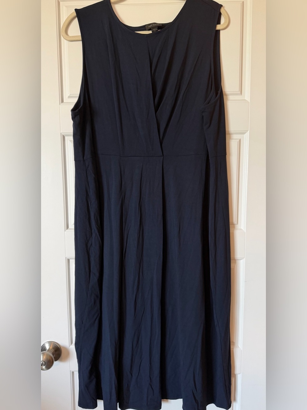 J. Jill Wearever Collection Navy Sleeveless Midi Dress